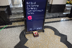 Battle of the Somme Ceremony sign and World War I medals